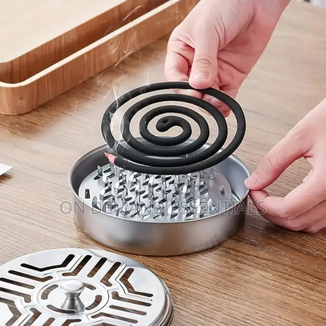 New Stainless Steel Mosquito Coil Holder With Lid and Ashtray