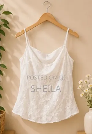 White Embroidered Camisole Top