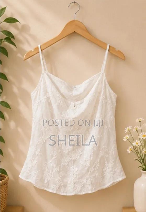 White Embroidered Camisole Top