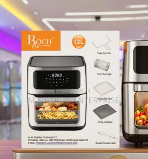 12 Litres - Roch Digital Airfryer With Grill/ Turn the Cage, Roast Net