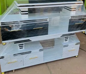 Executive Modern - TV Stand With Marble Coating and Light Bulb