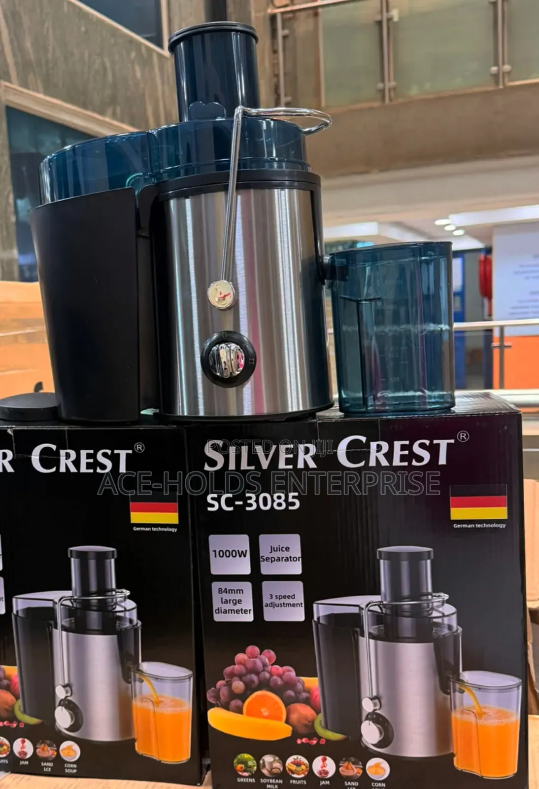 1000watts Silvercrest Juice Extractor - 3 Speed Adjustment (Stainless)