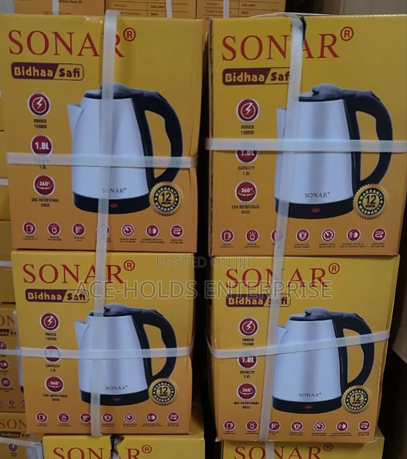 Stainless Sonar Electric Water Boiling Kettle - 1.8 Litres Capacity