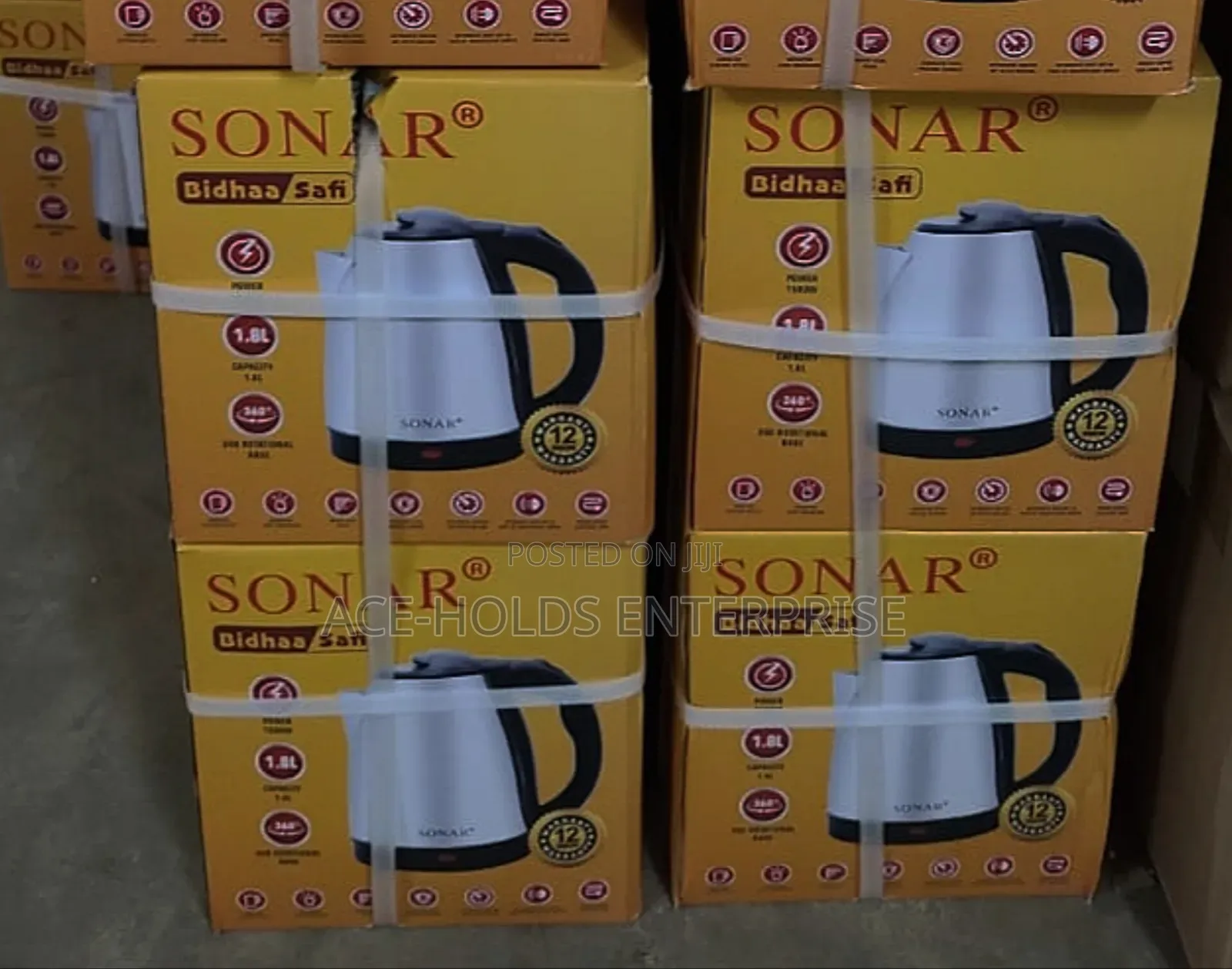 Stainless Sonar Electric Water Boiling Kettle - 1.8 Litres Capacity