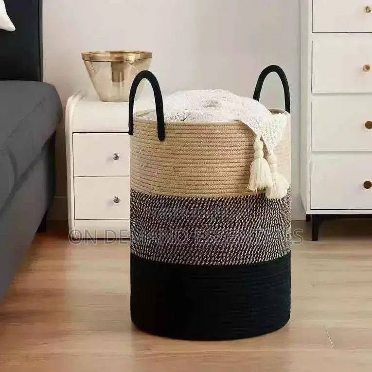 Cotton Rope Basket Large Storage Basket With Handles