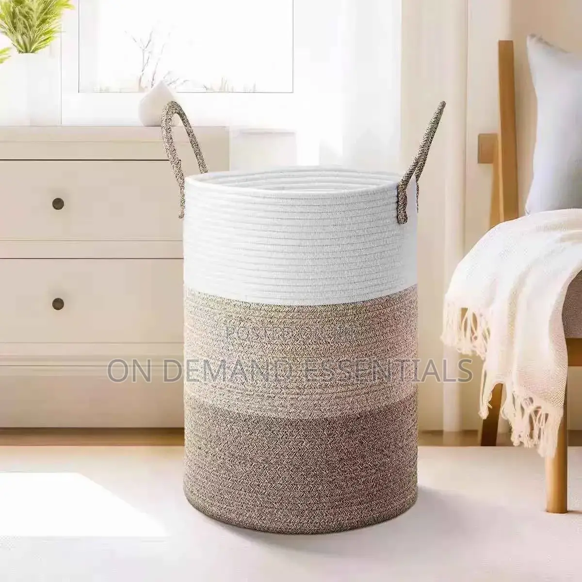 Cotton Rope Basket Large Storage Basket With Handles