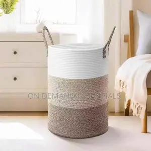 Cotton Rope Basket Large Storage Basket With Handles