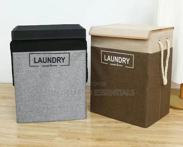 Foldable Laundry Basket With Lid - thumbnail 3