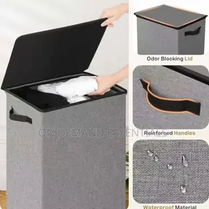 Laundry Hamper With Lid
 Large Storage Capacity