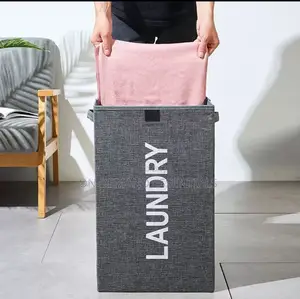 Large Capacity Foldable Laundry Basket With Lid and Handles