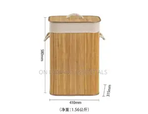 Large Capacity Foldable Bamboo Laundry Basket