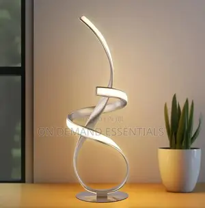 Gold Ribbon LED Table LampGold Twisted Frame With LED stripsWarm