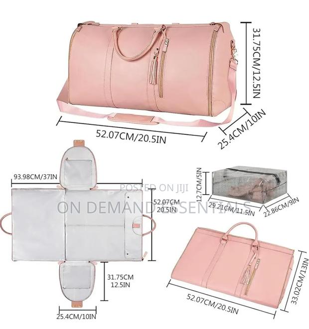 Convertible Duffle Bags for 2 in 1 Foldable PU Leather Garment Bags - main view
