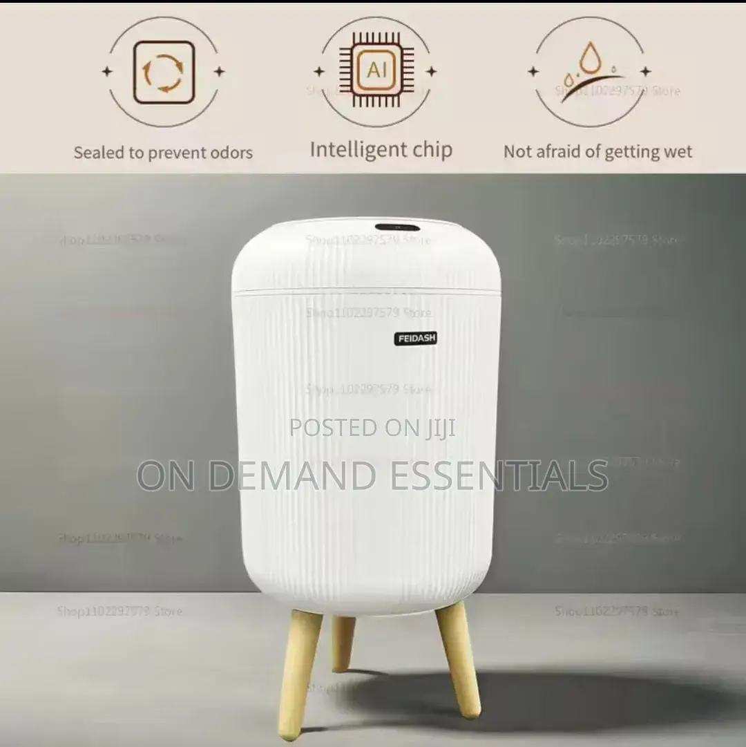 Smart Trash Can Automatic Flip Cover Simple White