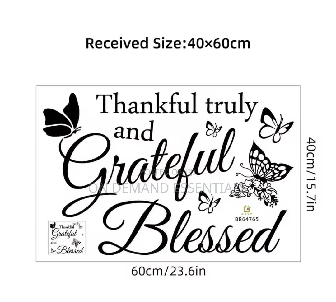 Diy Peel Stick Diy Simple Wall Stickers Thankful. Grateful Blessed