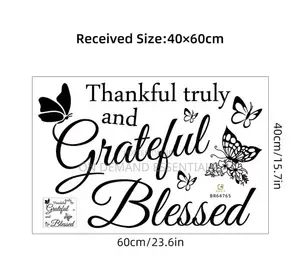 Diy Peel Stick Diy Simple Wall Stickers Thankful. Grateful Blessed