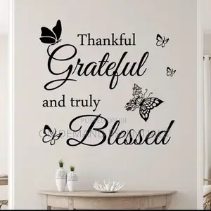 Diy Peel Stick Diy Simple Wall Stickers Thankful. Grateful Blessed