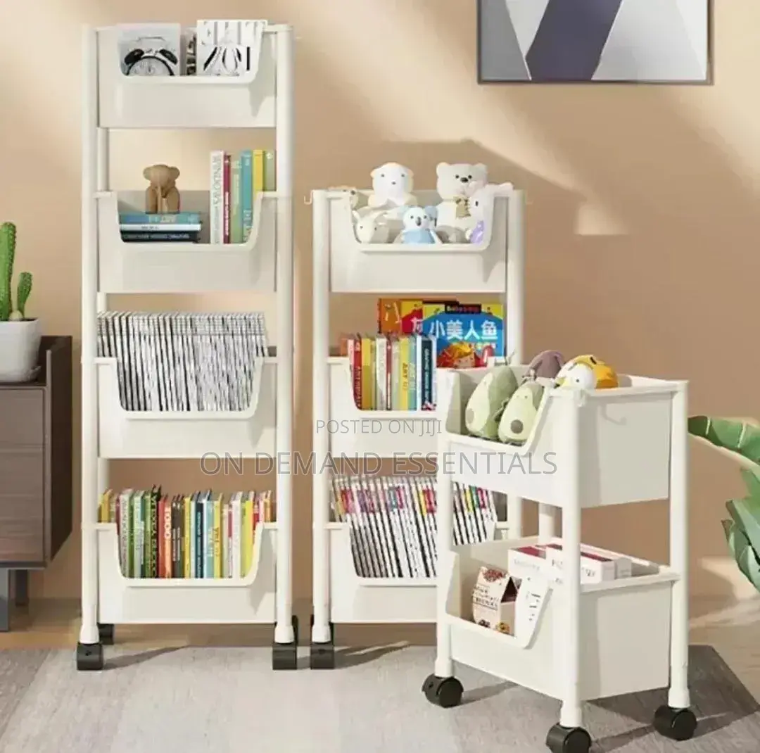 5-Tier Rolling Trolley Storage Organizer, Slim Utility Cart