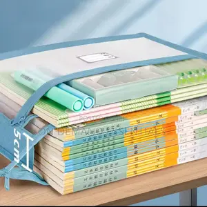 Transparent Mesh Stationery Storage Bag Double-Layer Large Capacity