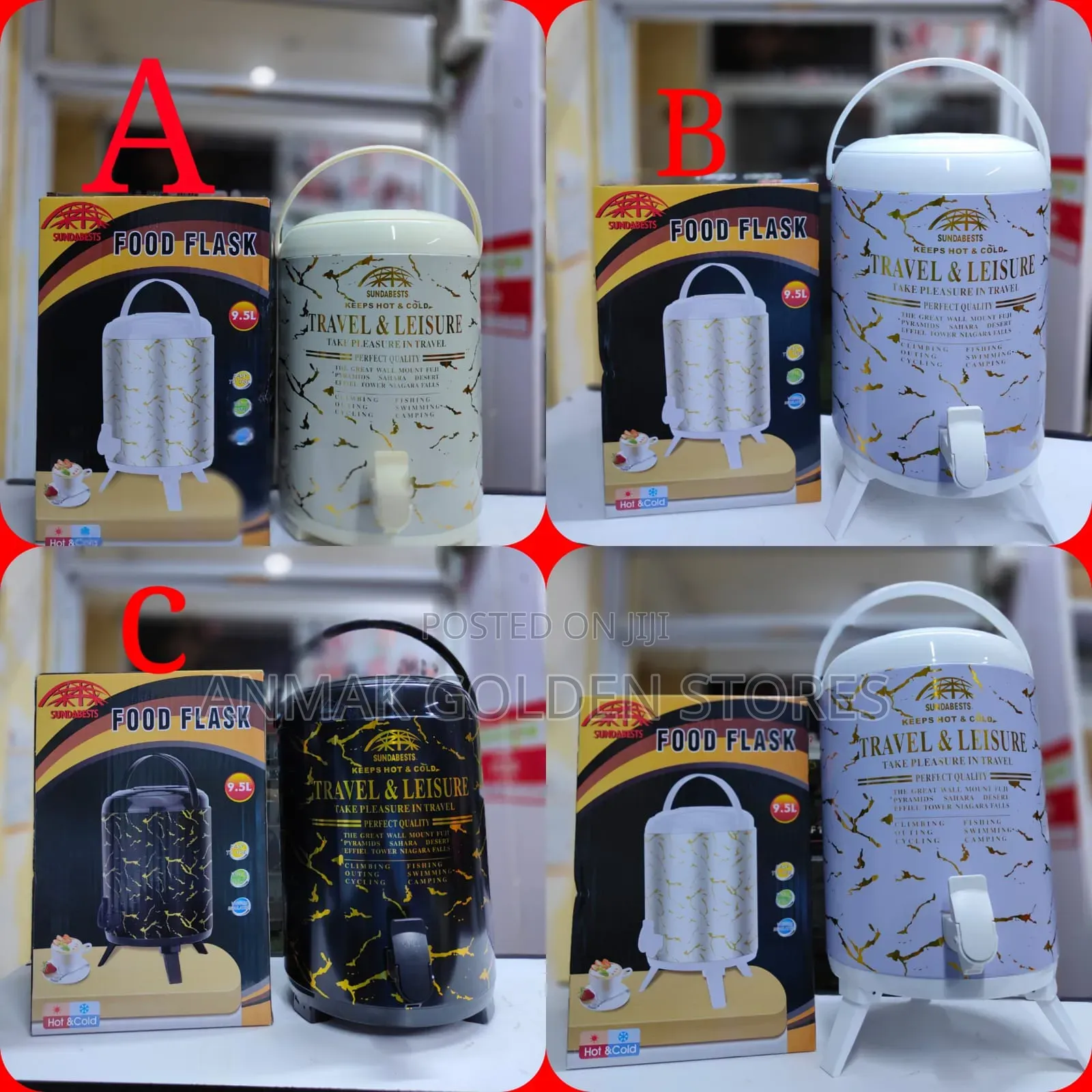 9.5 L Marble Print Single Tap Teaurn