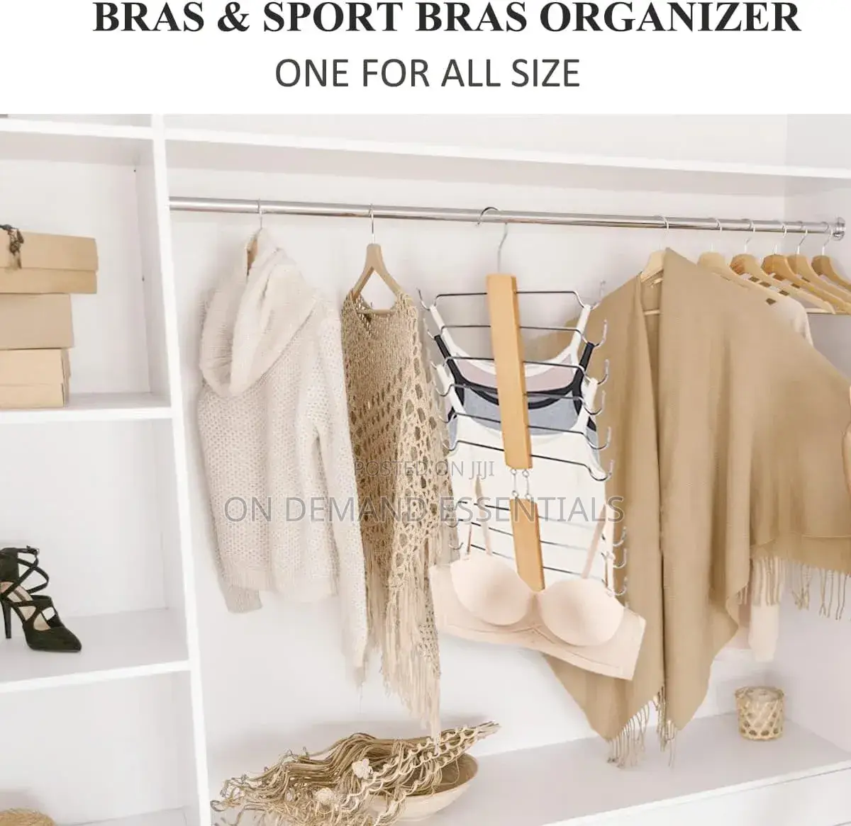 Bra Hangers for Closet Organizer - 2 Pack Wood Bra Organizer