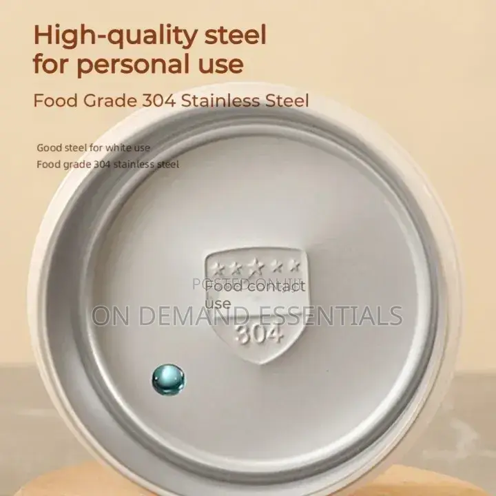 Round 550ml Bento Lunch Box, Stainless Steel With Lid, Large Capacity