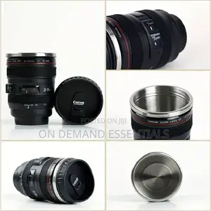 Camera Lens Mug, 450ml Stainless Steel Cup, Travel Magic Mug