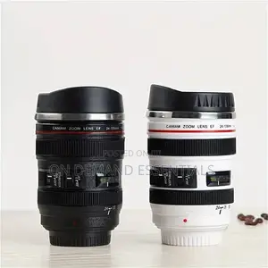 Camera Lens Mug, 450ml Stainless Steel Cup, Travel Magic Mug