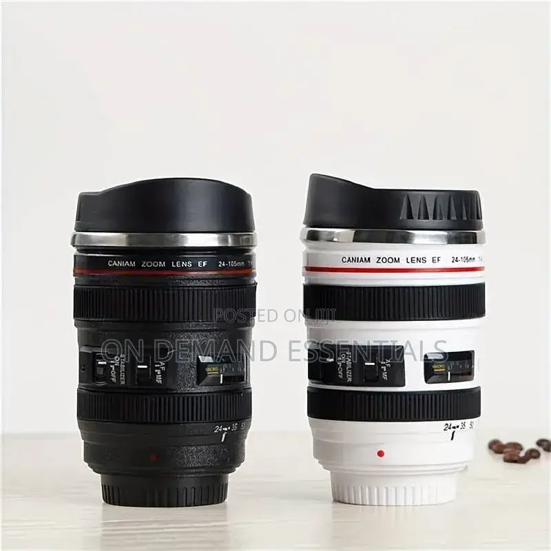 Camera Lens Mug, 450ml Stainless Steel Cup, Travel Magic Mug