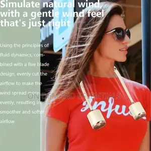Gold Hanging Neck Small Fan USB Charging Three-Speed Adjustable