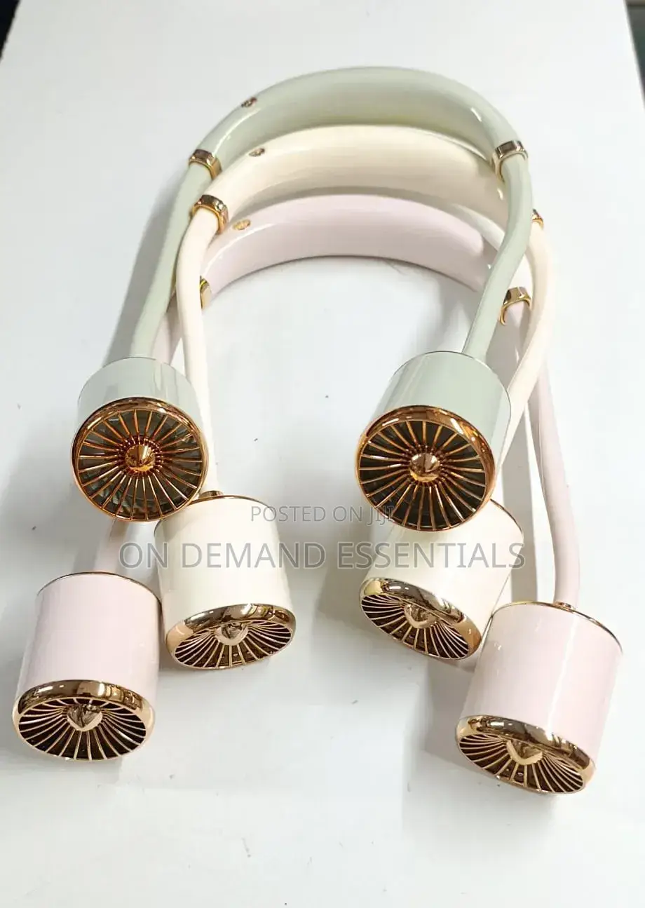 Gold Hanging Neck Small Fan USB Charging Three-Speed Adjustable