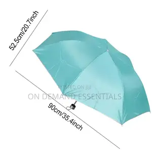 Fashion Umbrellas Parasol Solid Color Three Folding Rain Sun