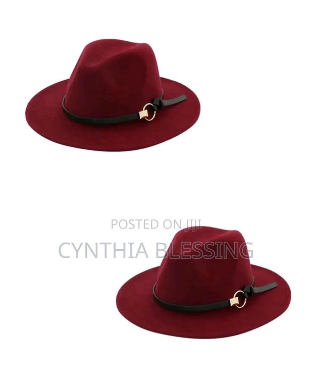 Maroon Fedora Hat - thumbnail 2