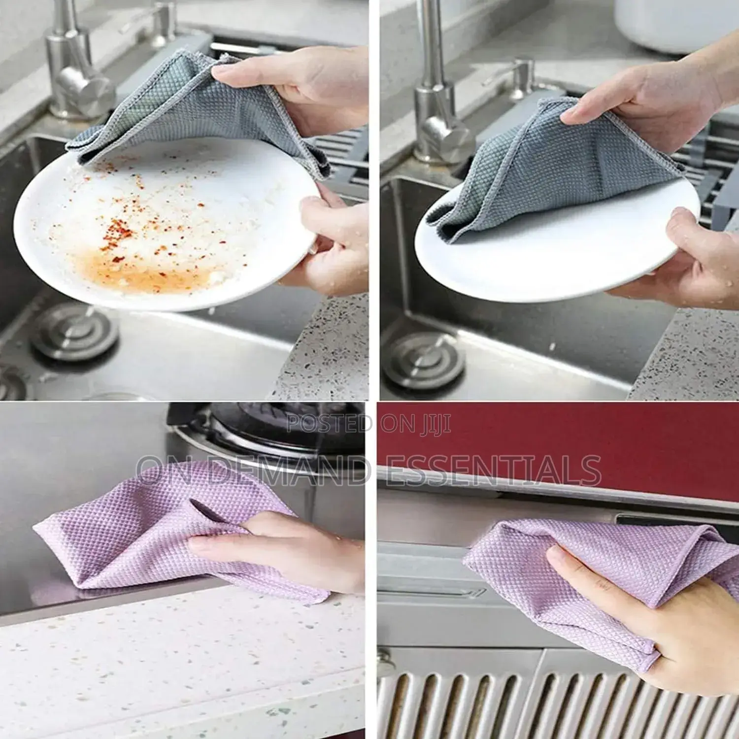 *5pcs Fish Scale Microfiber Glass Cleaning Cloth, Glass Nanoscale
