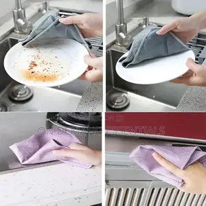 *5pcs Fish Scale Microfiber Glass Cleaning Cloth, Glass Nanoscale