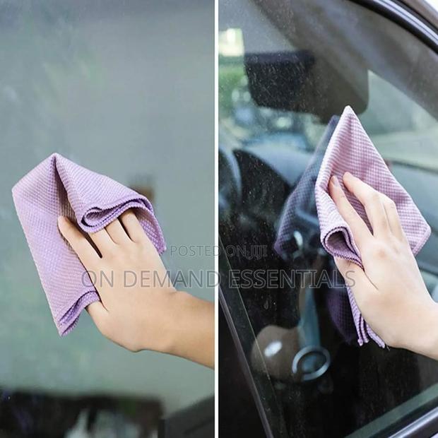 *5pcs Fish Scale Microfiber Glass Cleaning Cloth, Glass Nanoscale - thumbnail 4