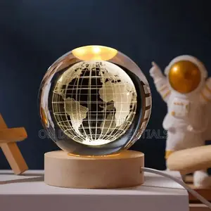 *3D Earth Crystal LED Ball Night Lamp Warm Light