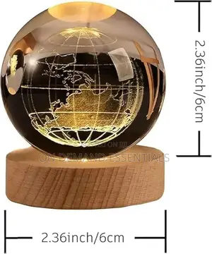 *3D Earth Crystal LED Ball Night Lamp Warm Light
