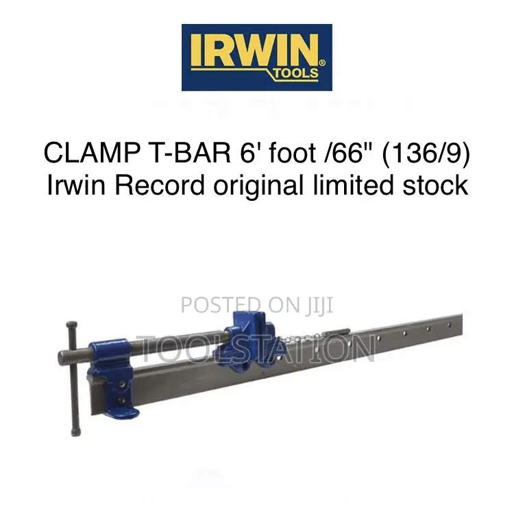 CLAMP T-Bar 6' Foot /66" (136/9) Irwin Record Original Limited Stock