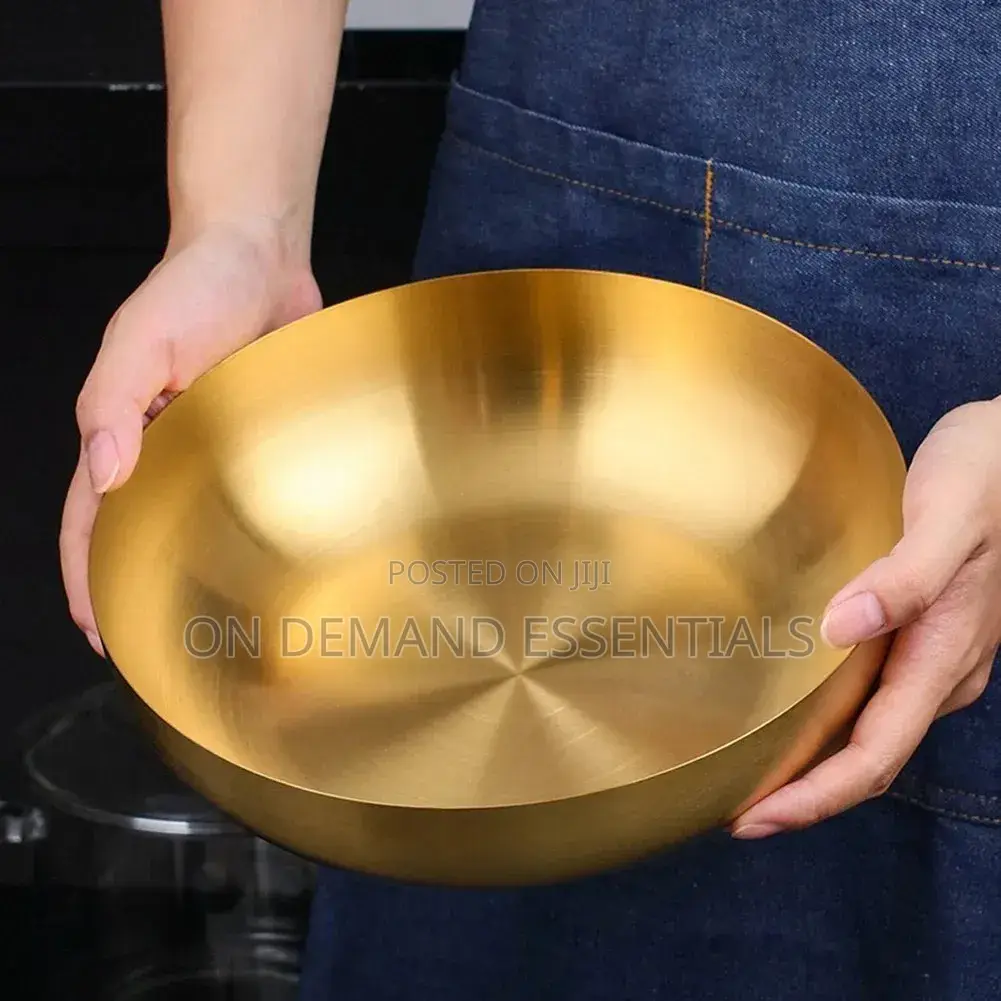 3 Litre Gold Stainless Steel 28cm Ramen Bowl Perfect for Family Meals