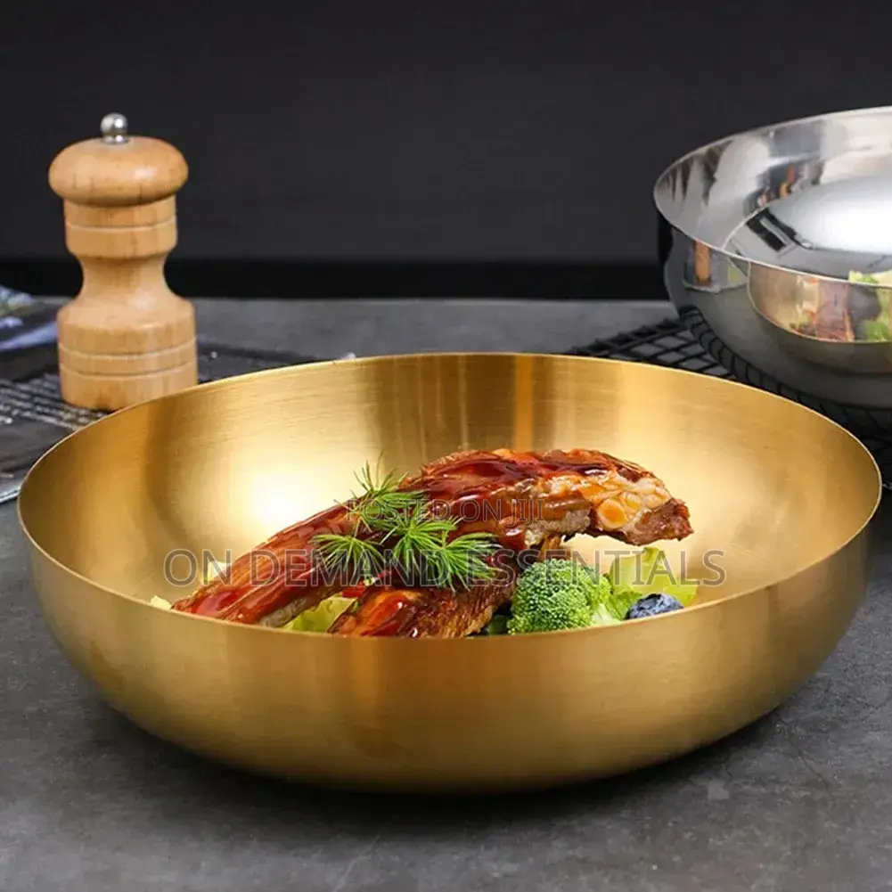 3 Litre Gold Stainless Steel 28cm Ramen Bowl Perfect for Family Meals