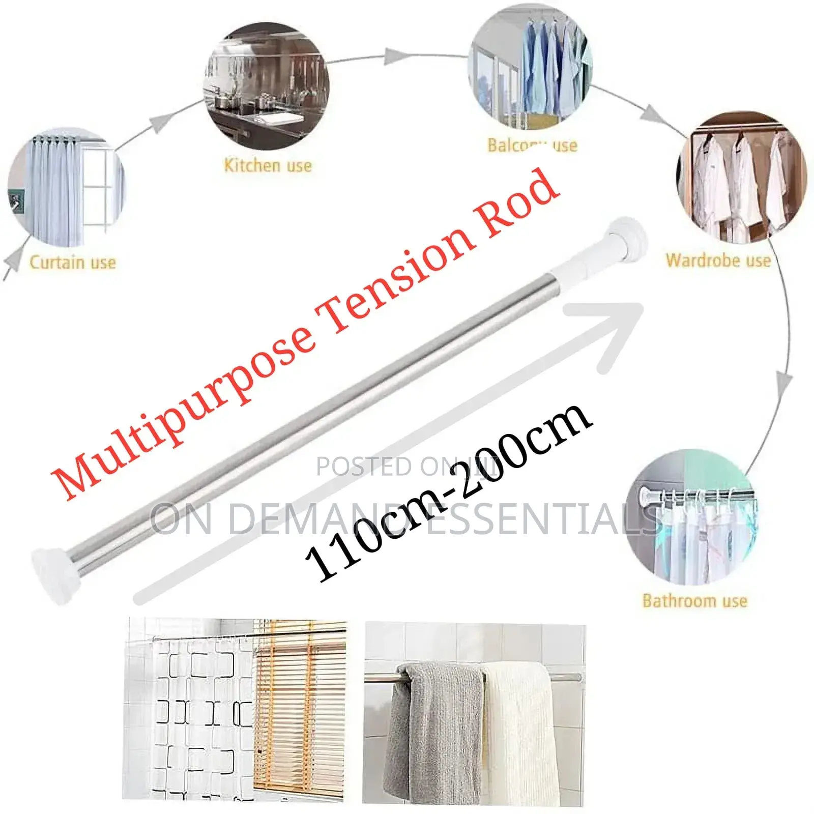 Clothes Hanger, Retractable Rod, Curtain Steel Rod