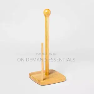*Bamboo Wood Tissue Holder Vertical Roll Pole Paper Towel Holde