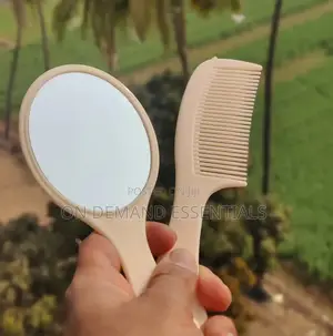 Hand Mirror Comb Set, Detangling Hair Brush, Make-Up Mirror