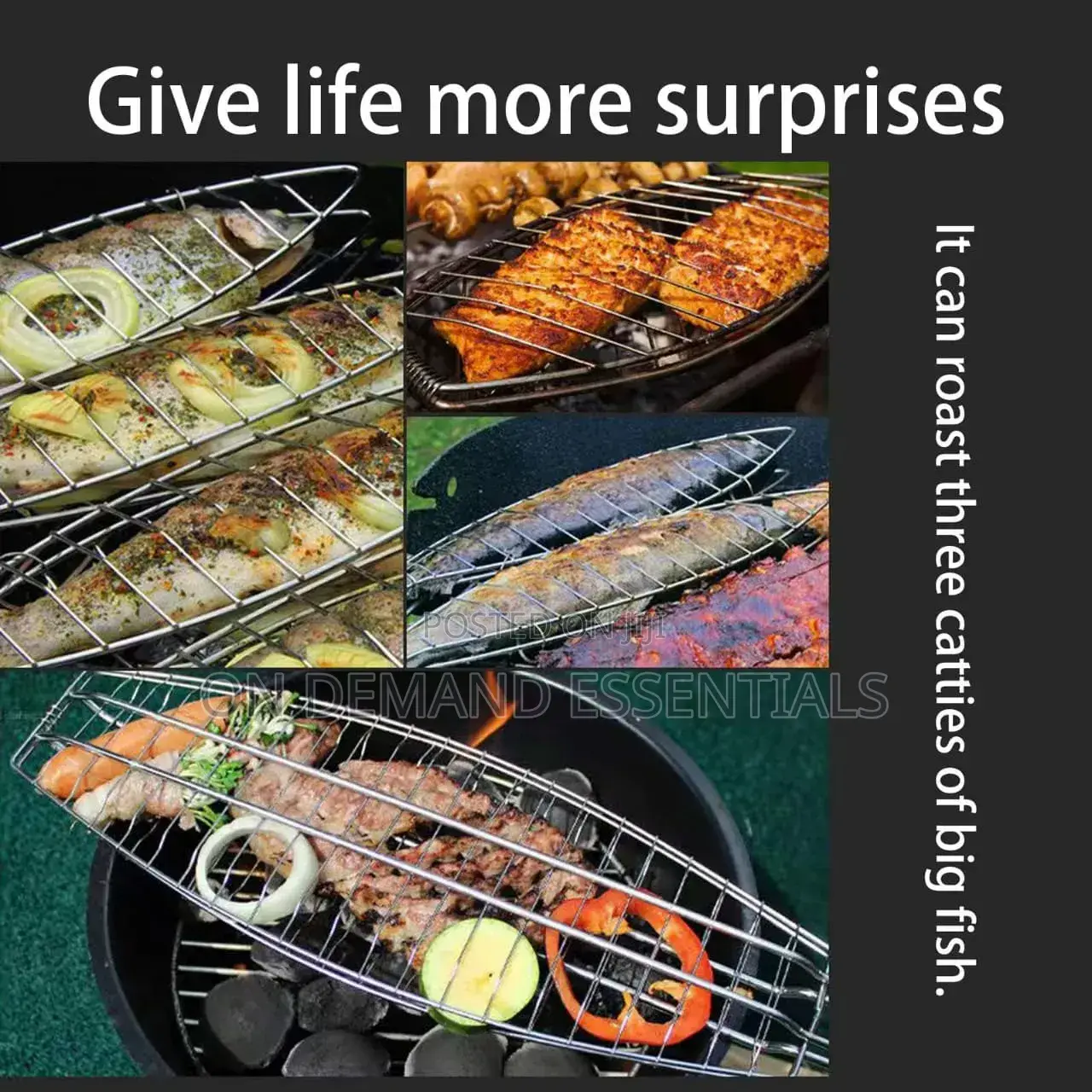 Fish Grill Basket, Rack Top Grade BBQ, Barbecue Grilling