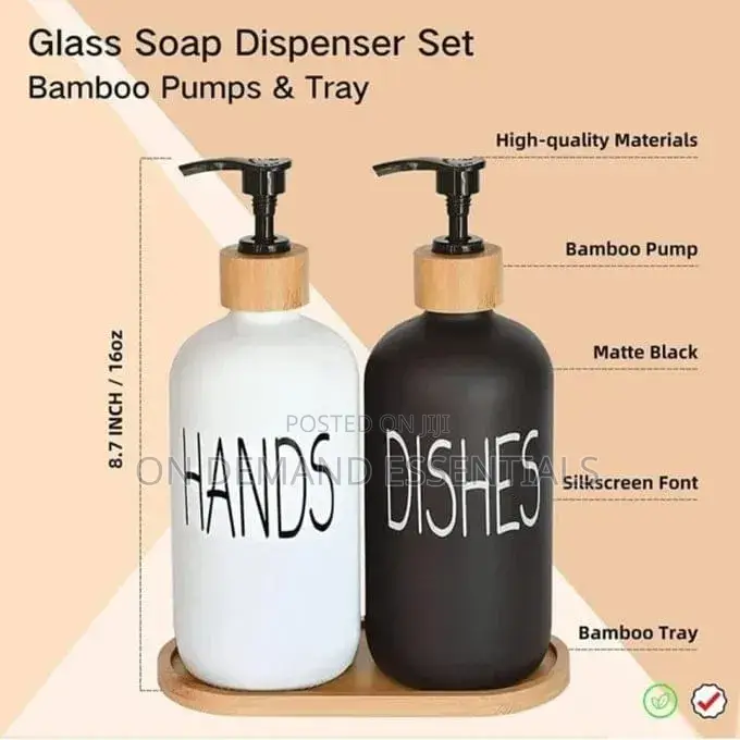 *500ml Glass Dish Soap or Hand Soap Dispenser
