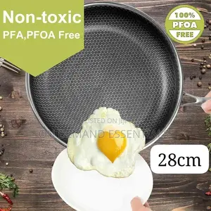 28cm Non-Stick Honeycomb Stainless Steel Frying Pan, 10 Inch