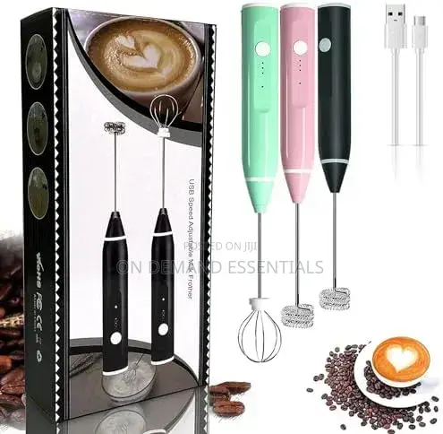 2 In1 Electric Milk Frother, Rechargeable Hand-Held Electric
