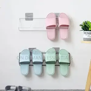 *2 Pair Slipper Steel Rack( Self Adhesive) Wall-Mounted Punch-Free