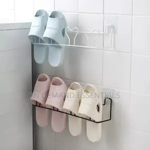 *2 Pair Slipper Steel Rack( Self Adhesive) Wall-Mounted Punch-Free